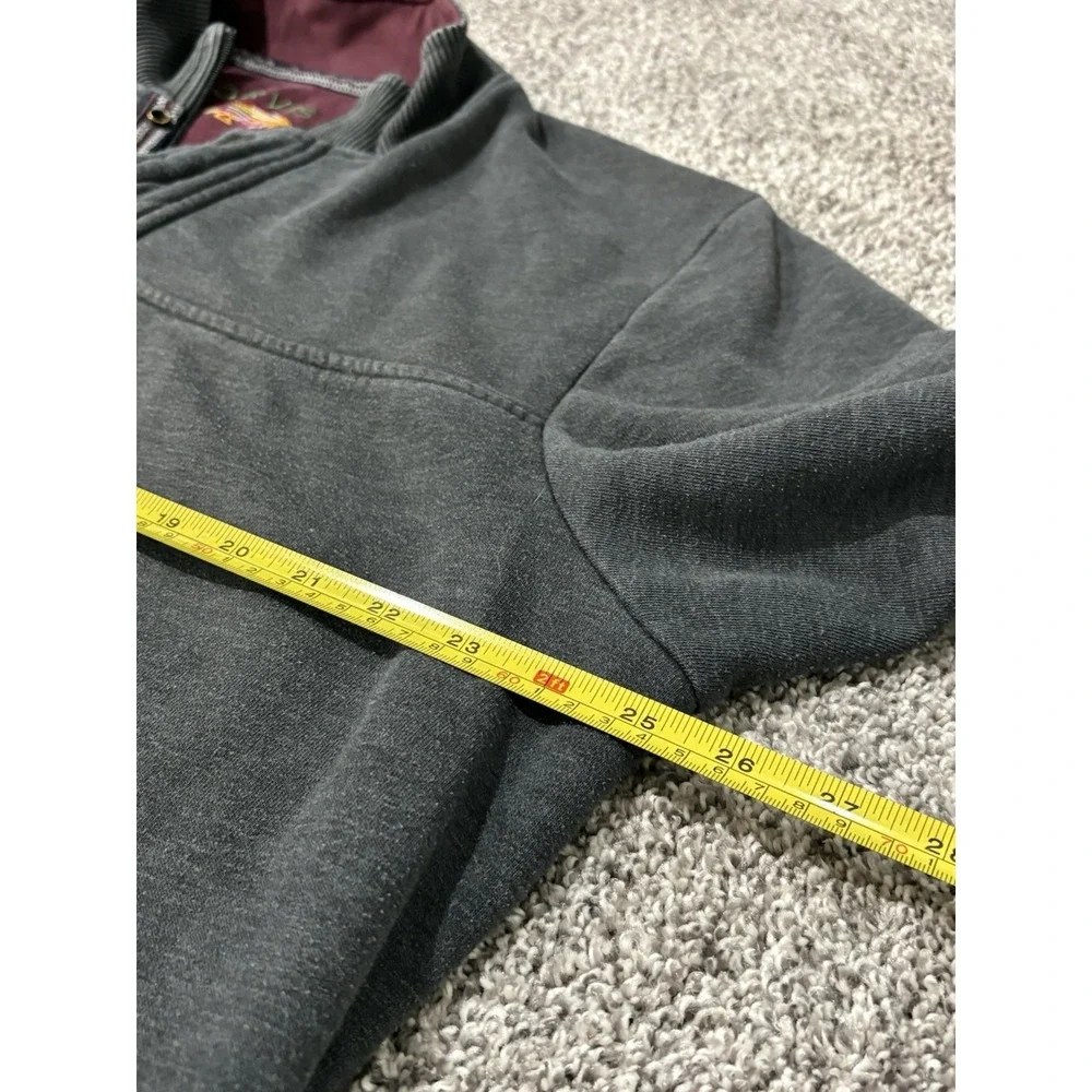 Orvis Mens Gray Snap Closure Quarter Zip Pullover Sweater Size XL